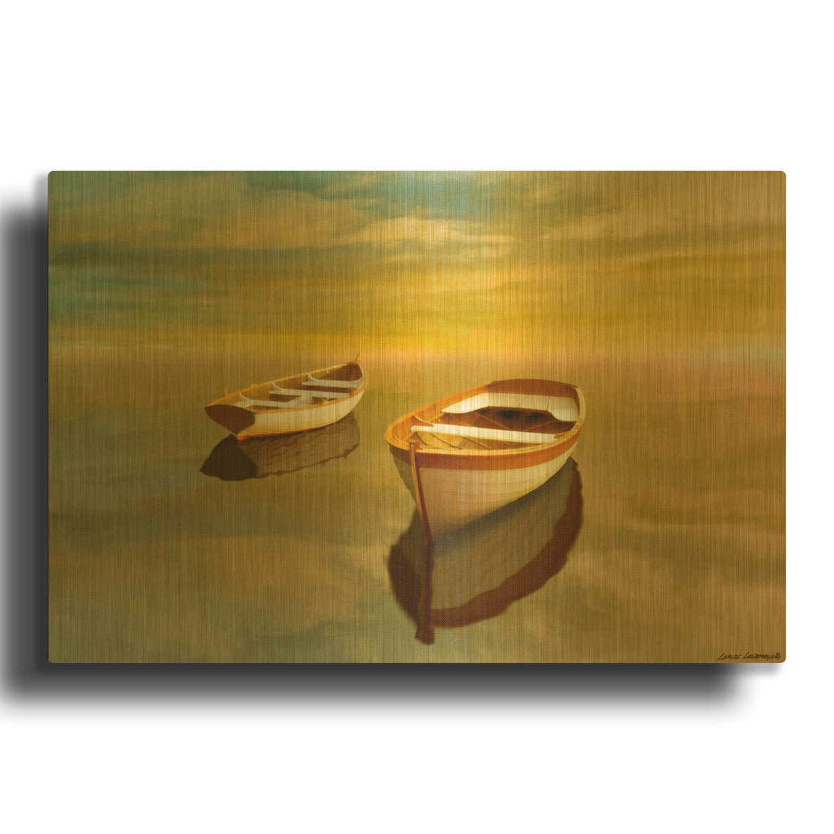 'Summer Sunset' By Carlos Casamayor Gold Metal Wall Art