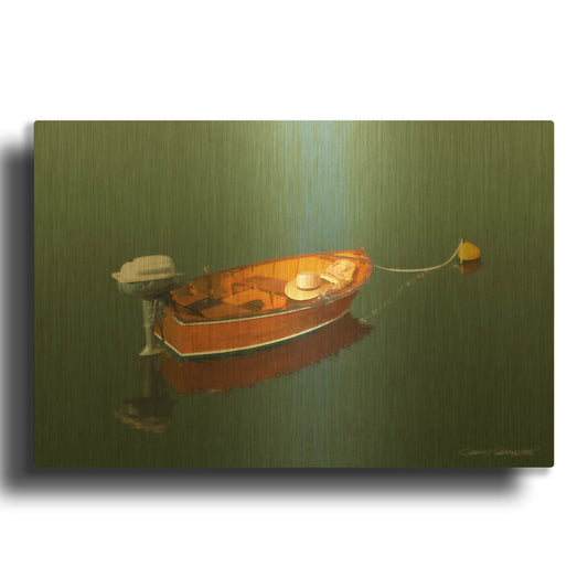 'Sunset in the Pier II' By Carlos Casamayor Gold Metal Wall Art