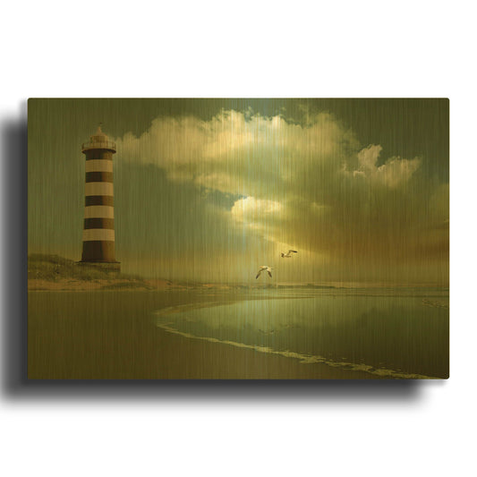 'Pacific Sunset 7' By Carlos Casamayor Gold Metal Wall Art
