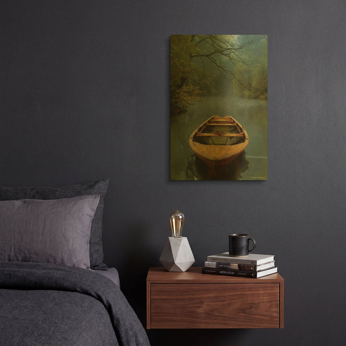 'The Old Lake' By Carlos Casamayor Gold Metal Wall Art