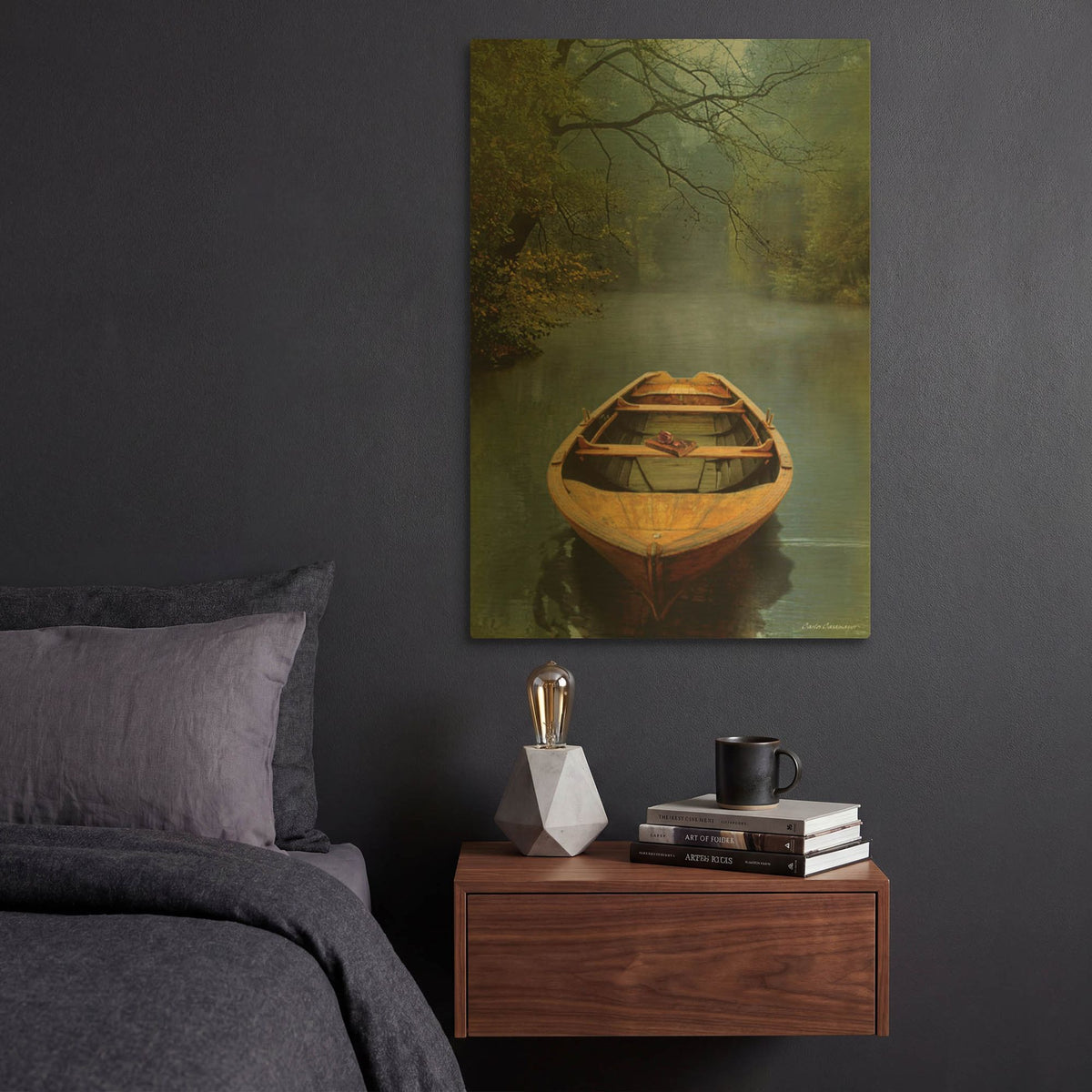 'The Old Lake' By Carlos Casamayor Gold Metal Wall Art