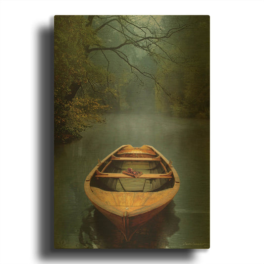 'The Old Lake' By Carlos Casamayor Gold Metal Wall Art