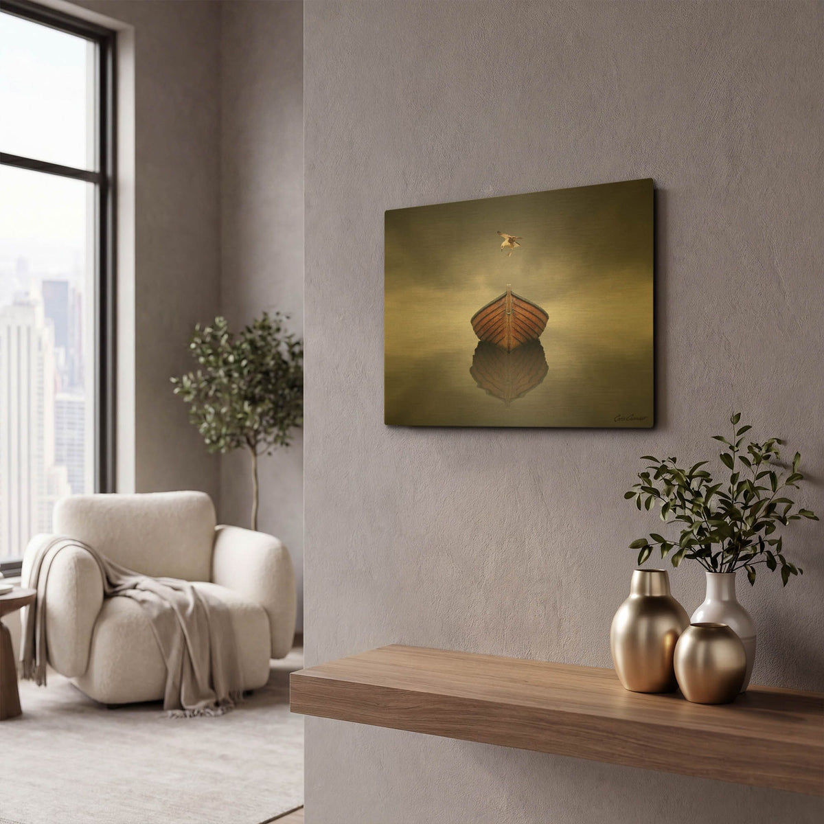 'Time Stopped 1' By Carlos Casamayor Gold Metal Wall Art