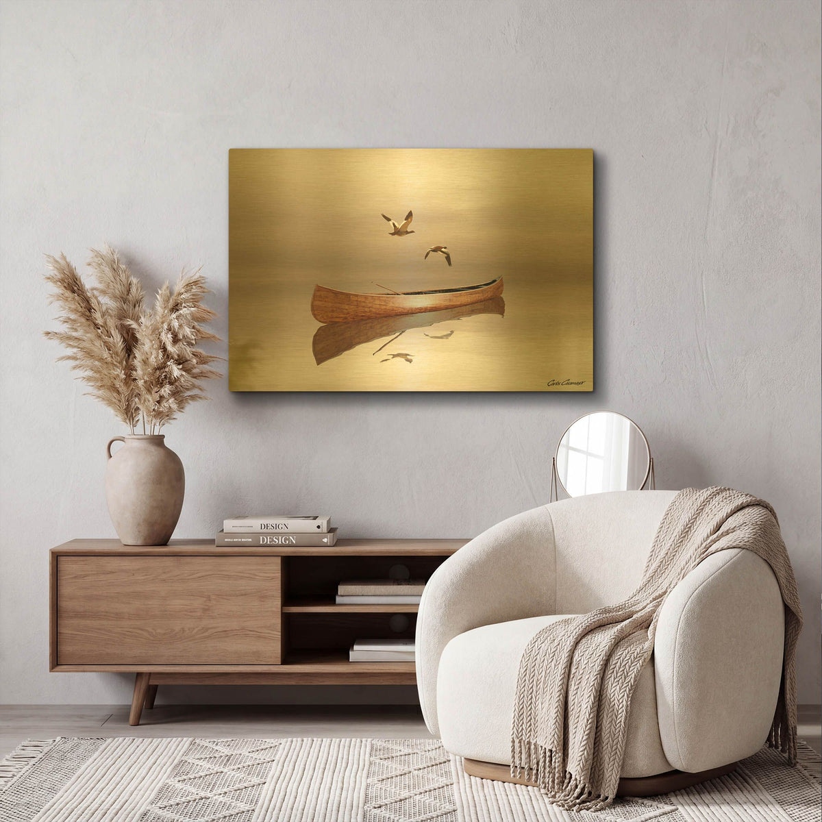 'Time Stopped 3' By Carlos Casamayor Gold Metal Wall Art