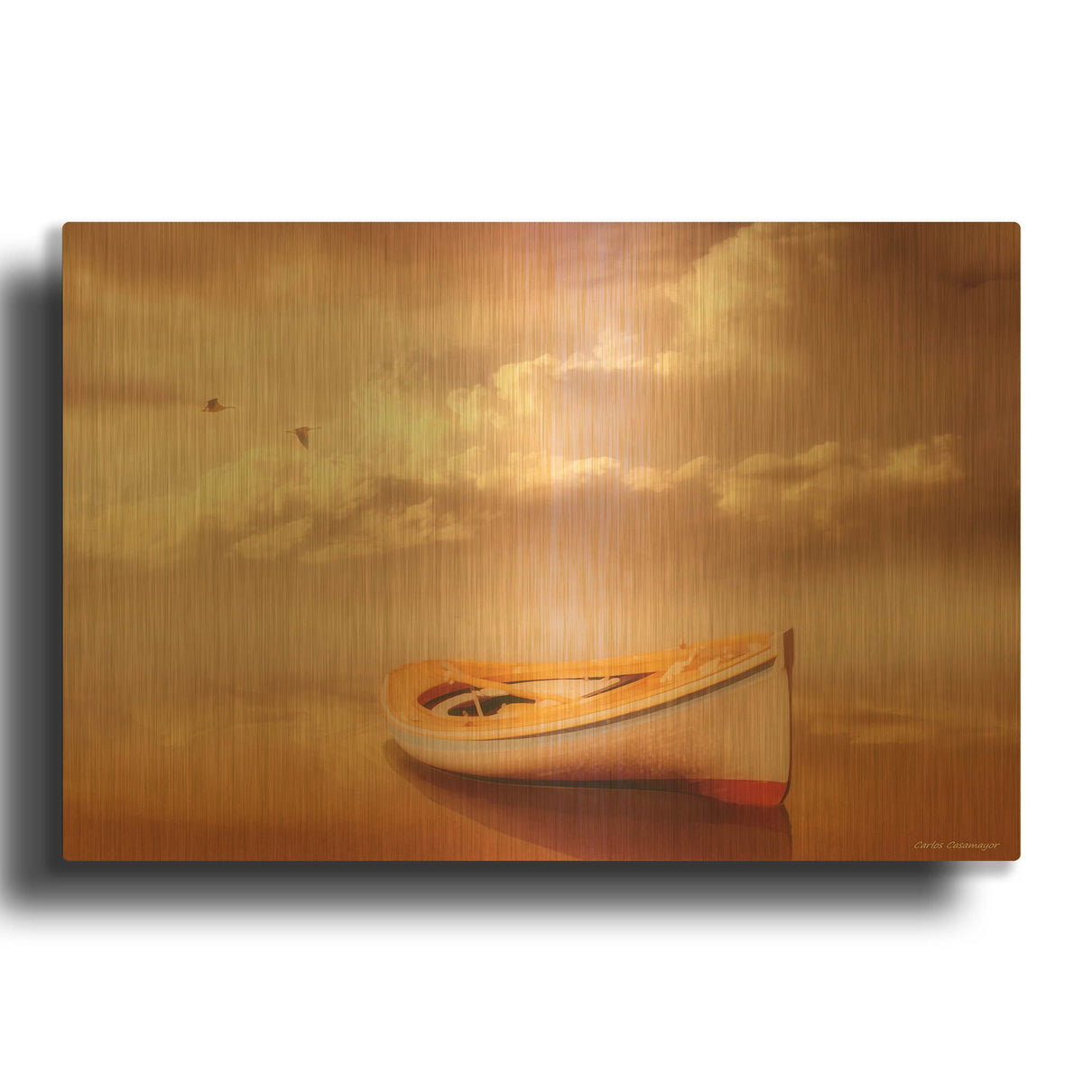 'Hazy Summer Evening' By Carlos Casamayor Gold Metal Wall Art