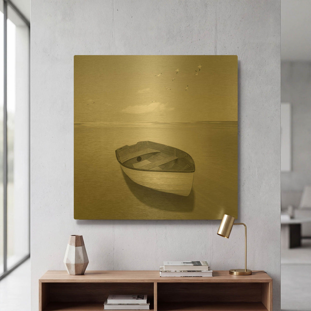 'Time Out 10' By Carlos Casamayor Gold Metal Wall Art