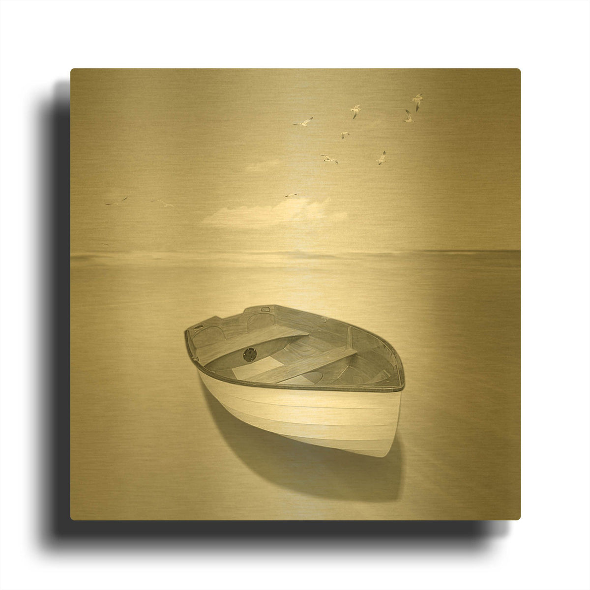 'Time Out 10' By Carlos Casamayor Gold Metal Wall Art