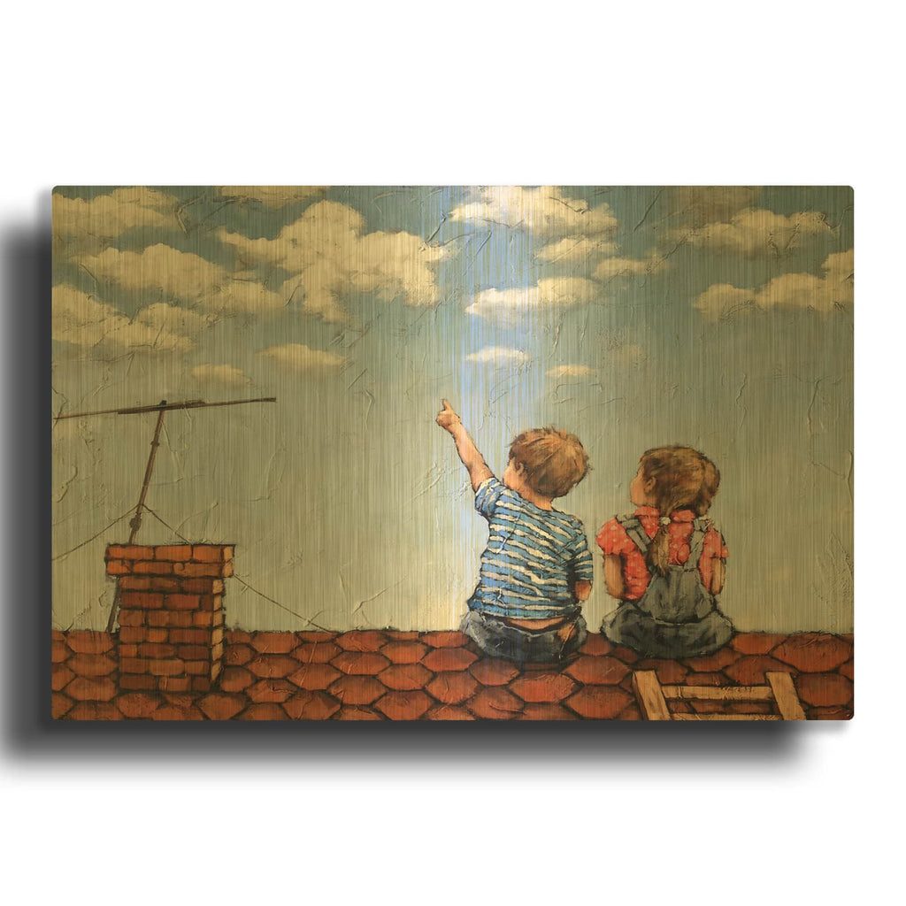 'Counting Clouds' By Alexander Gunin Gold Metal Wall Art