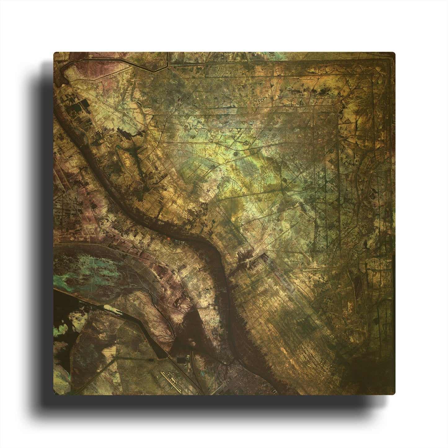 'Earth As Art Iraqi Emplacement' By NASA Earth As Art Gold Metal Wall Art
