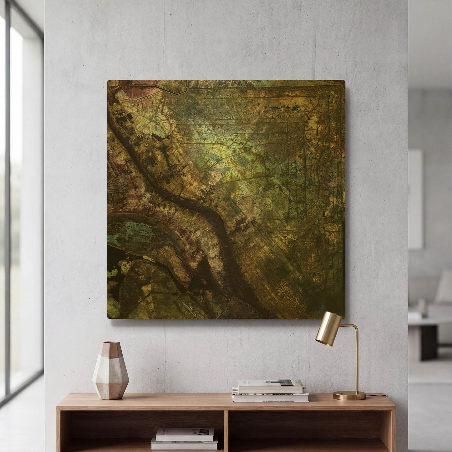 'Earth As Art Iraqi Emplacement' By NASA Earth As Art Gold Metal Wall Art