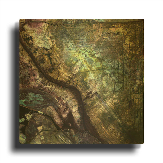 'Earth As Art Iraqi Emplacement' By NASA Earth As Art Gold Metal Wall Art