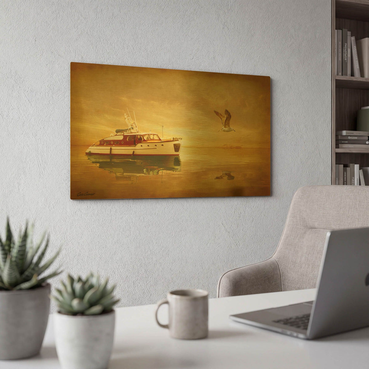 'Vintage Emotions' By Carlos Casamayor Gold Metal Wall Art