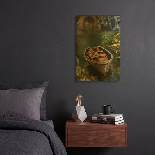 'Memories of the Old Lake V2' By Carlos Casamayor Gold Metal Wall Art
