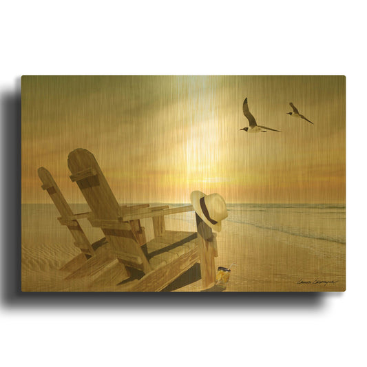 'Paradise 3' By Carlos Casamayor Gold Metal Wall Art
