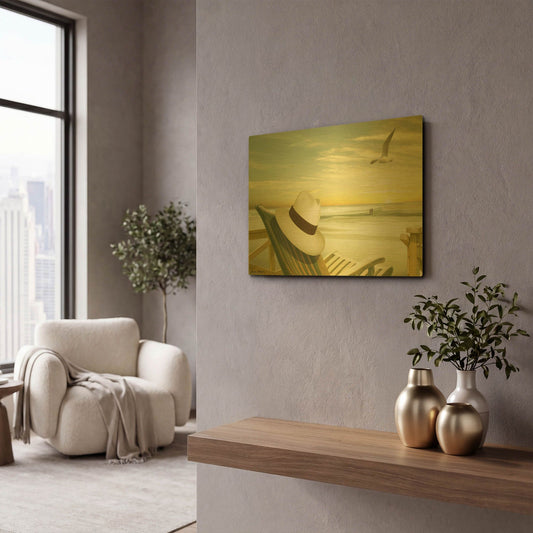 'Paradise 2' By Carlos Casamayor Gold Metal Wall Art