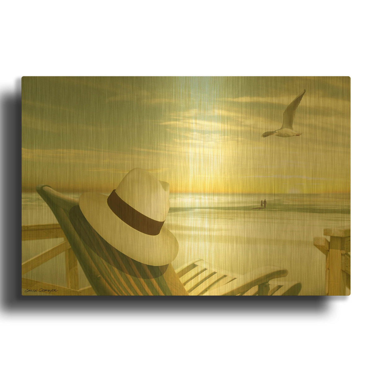 'Paradise 2' By Carlos Casamayor Gold Metal Wall Art