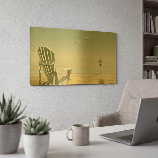 'Paradise 4' By Carlos Casamayor Gold Metal Wall Art