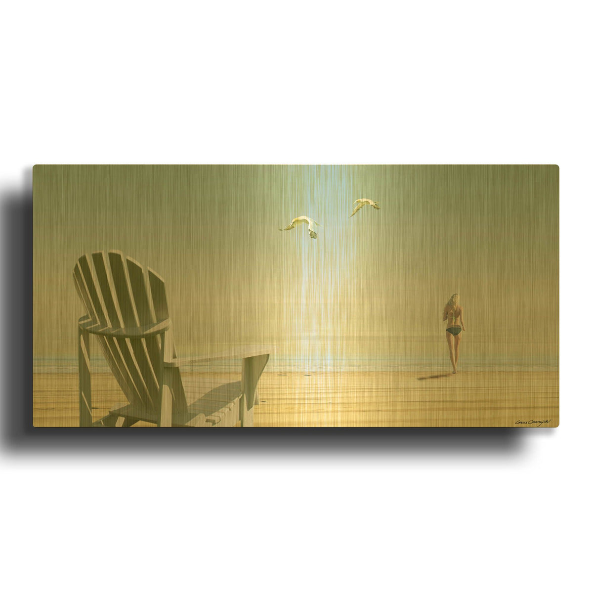 'Paradise 4' By Carlos Casamayor Gold Metal Wall Art