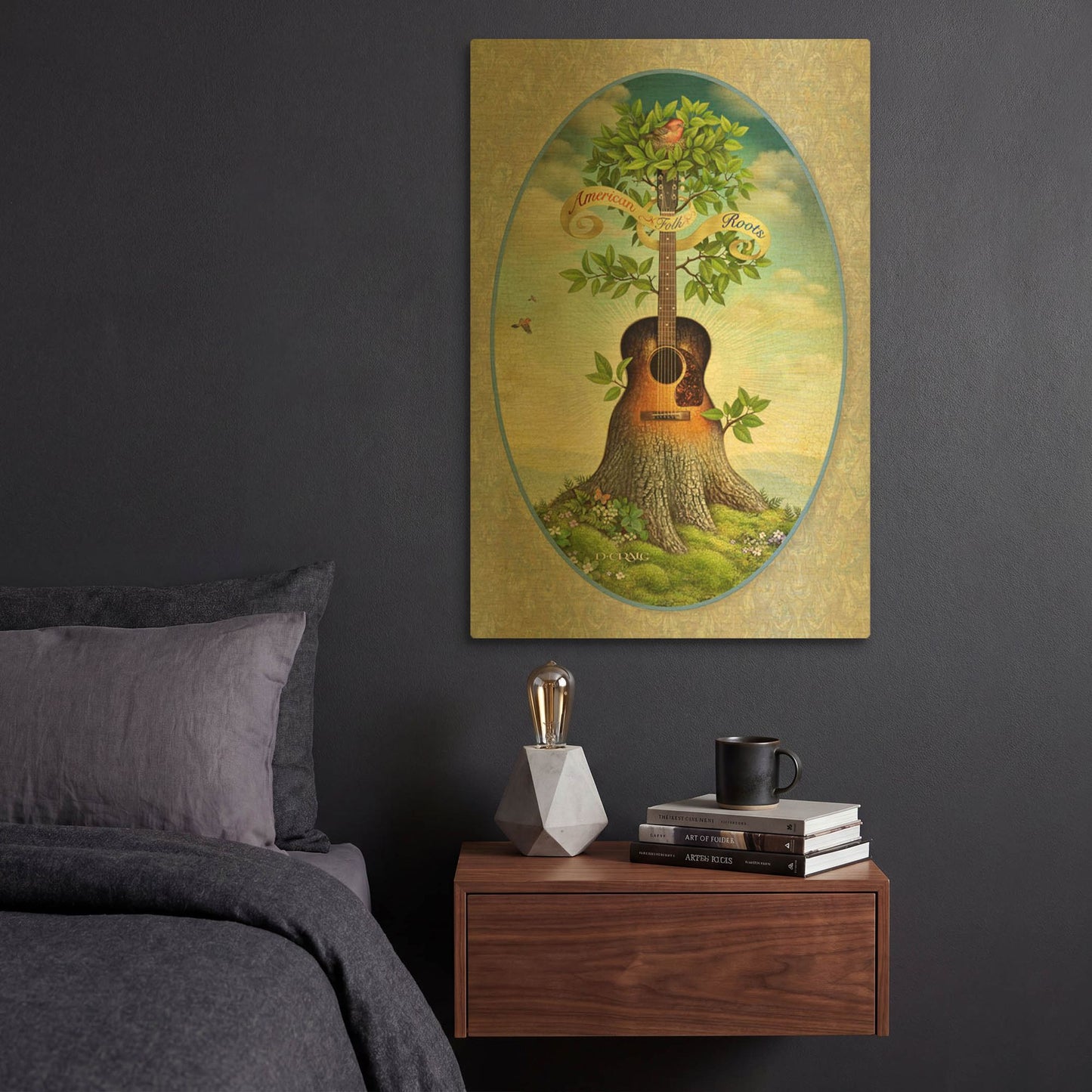 'American Folk Roots' By Dan Craig Gold Metal Wall Art