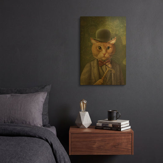 'Gambino' By Dan Craig Gold Metal Wall Art
