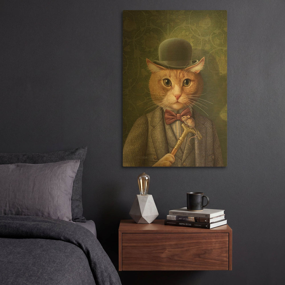 'Gambino' By Dan Craig Gold Metal Wall Art