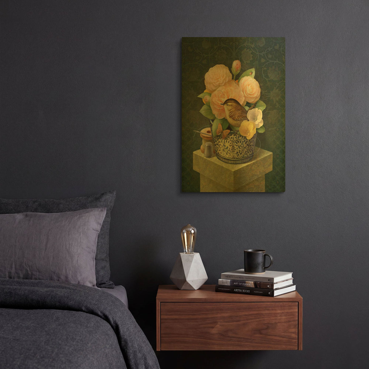 'House Wren' By Dan Craig Gold Metal Wall Art