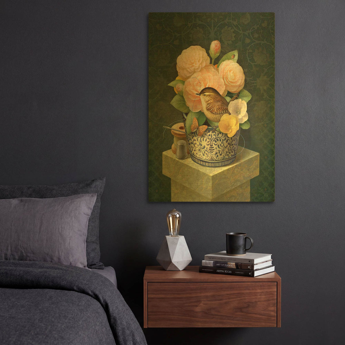 'House Wren' By Dan Craig Gold Metal Wall Art