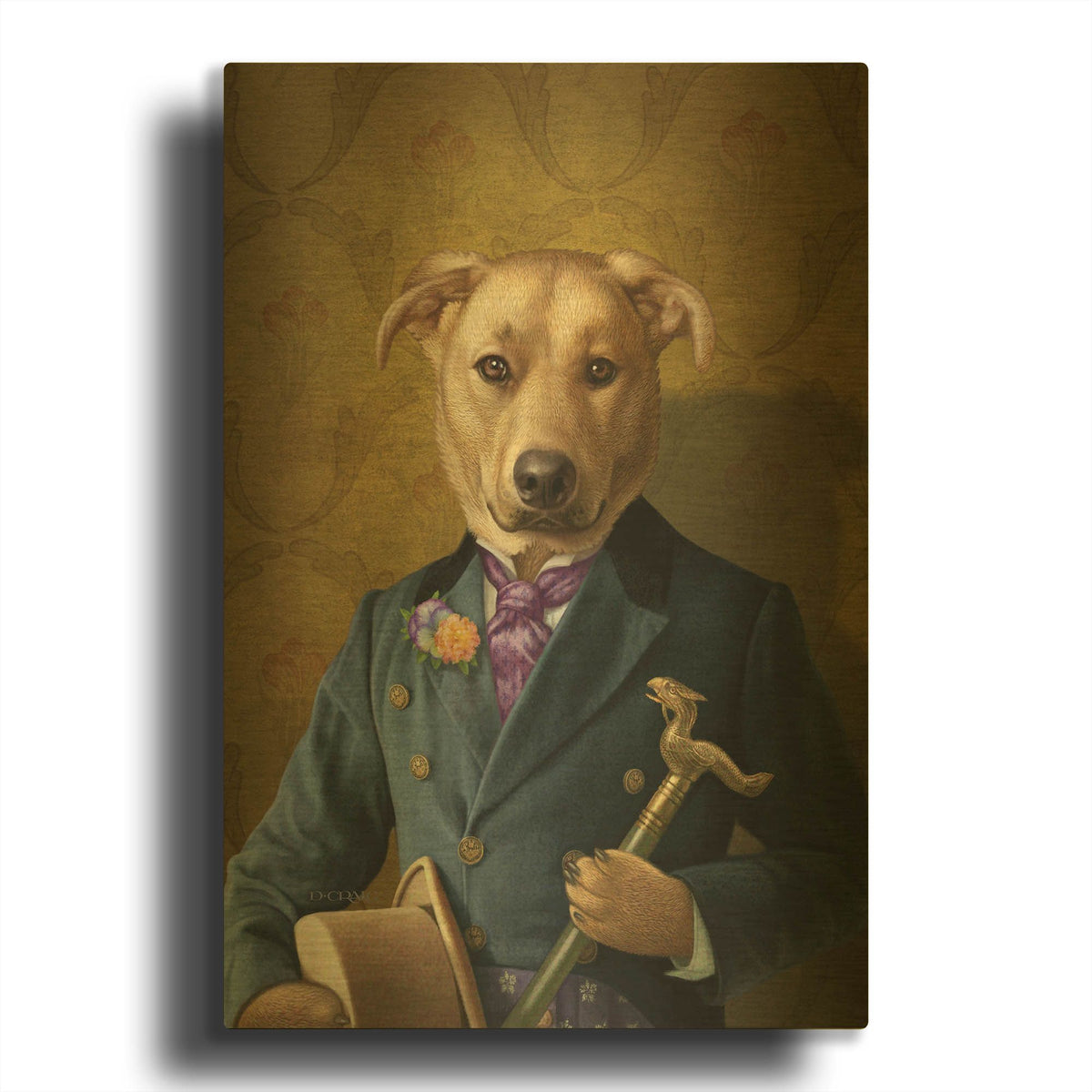 'Mason' By Dan Craig Gold Metal Wall Art