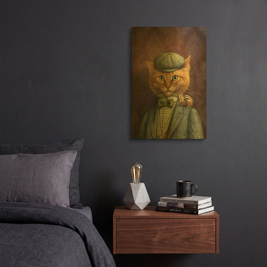 'Queso' By Dan Craig Gold Metal Wall Art