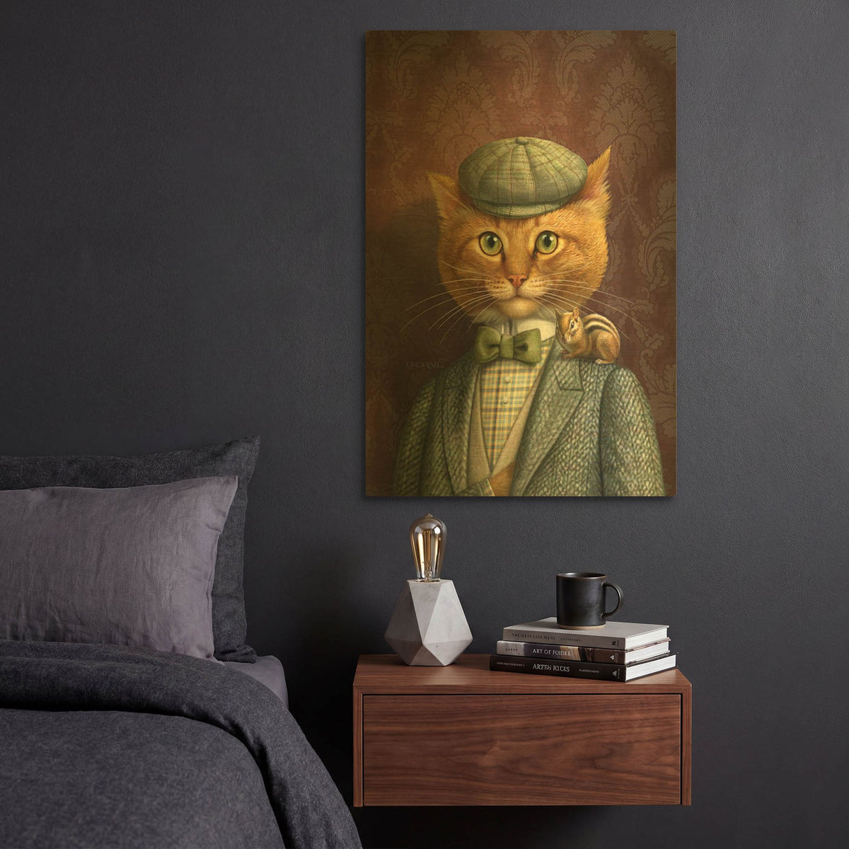 'Queso' By Dan Craig Gold Metal Wall Art