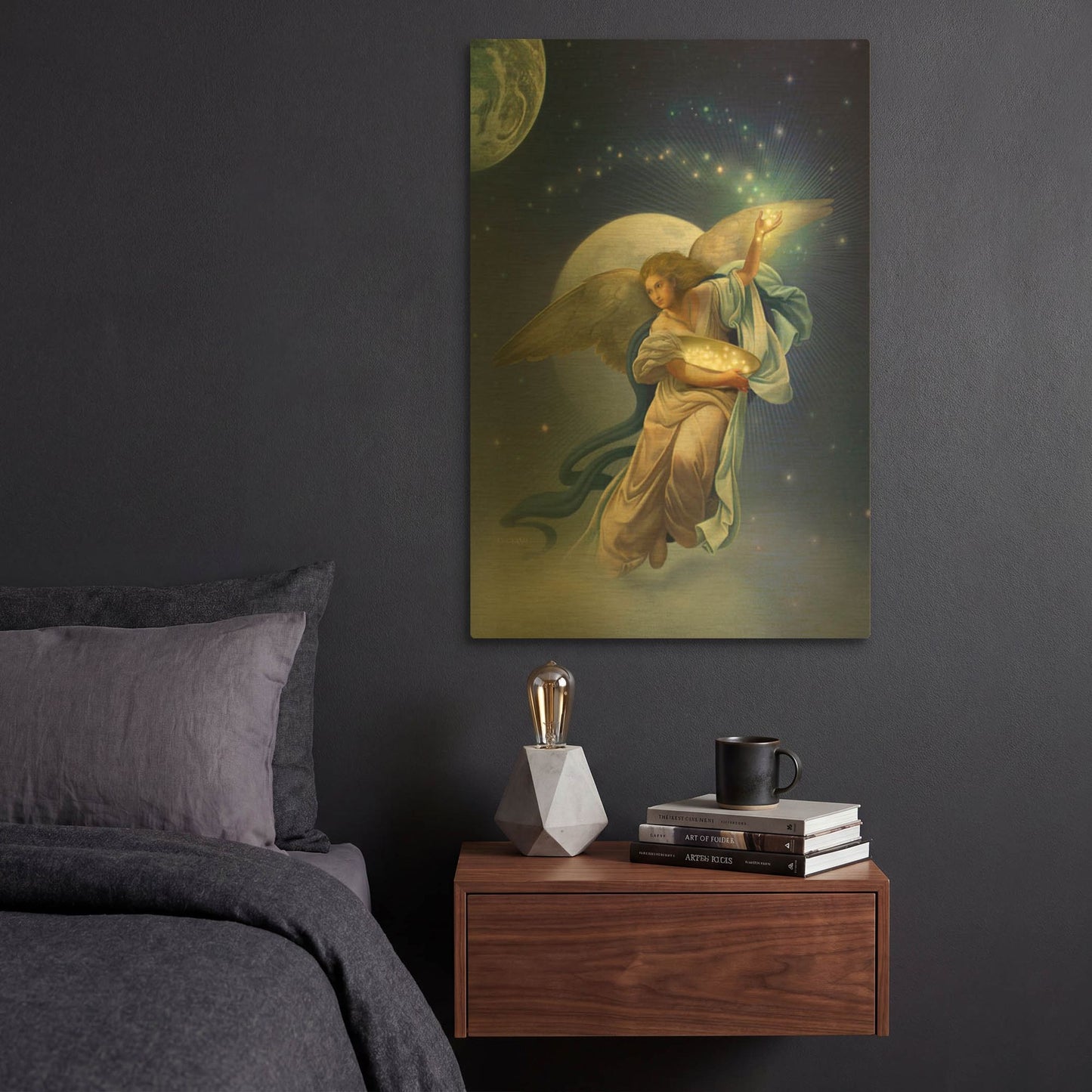 'Angel 2' By Dan Craig Gold Metal Wall Art