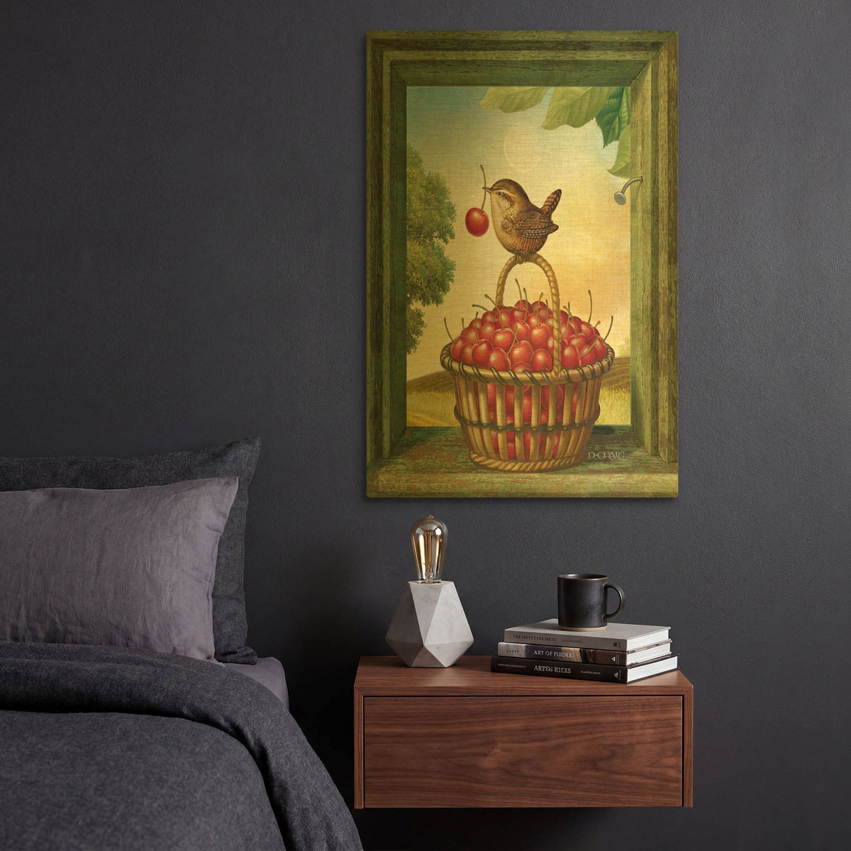 'Cherry Picker' By Dan Craig Gold Metal Wall Art