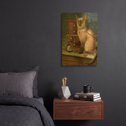'Ego Siamese Cat' By Dan Craig Gold Metal Wall Art