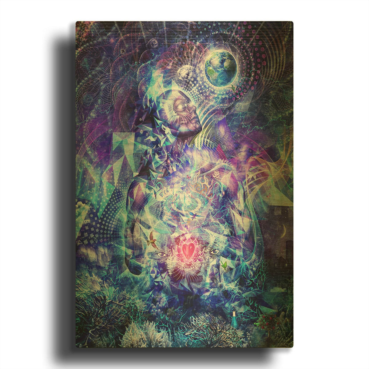 'Transcension Vertical' By Cameron Gray Gold Metal Wall Art