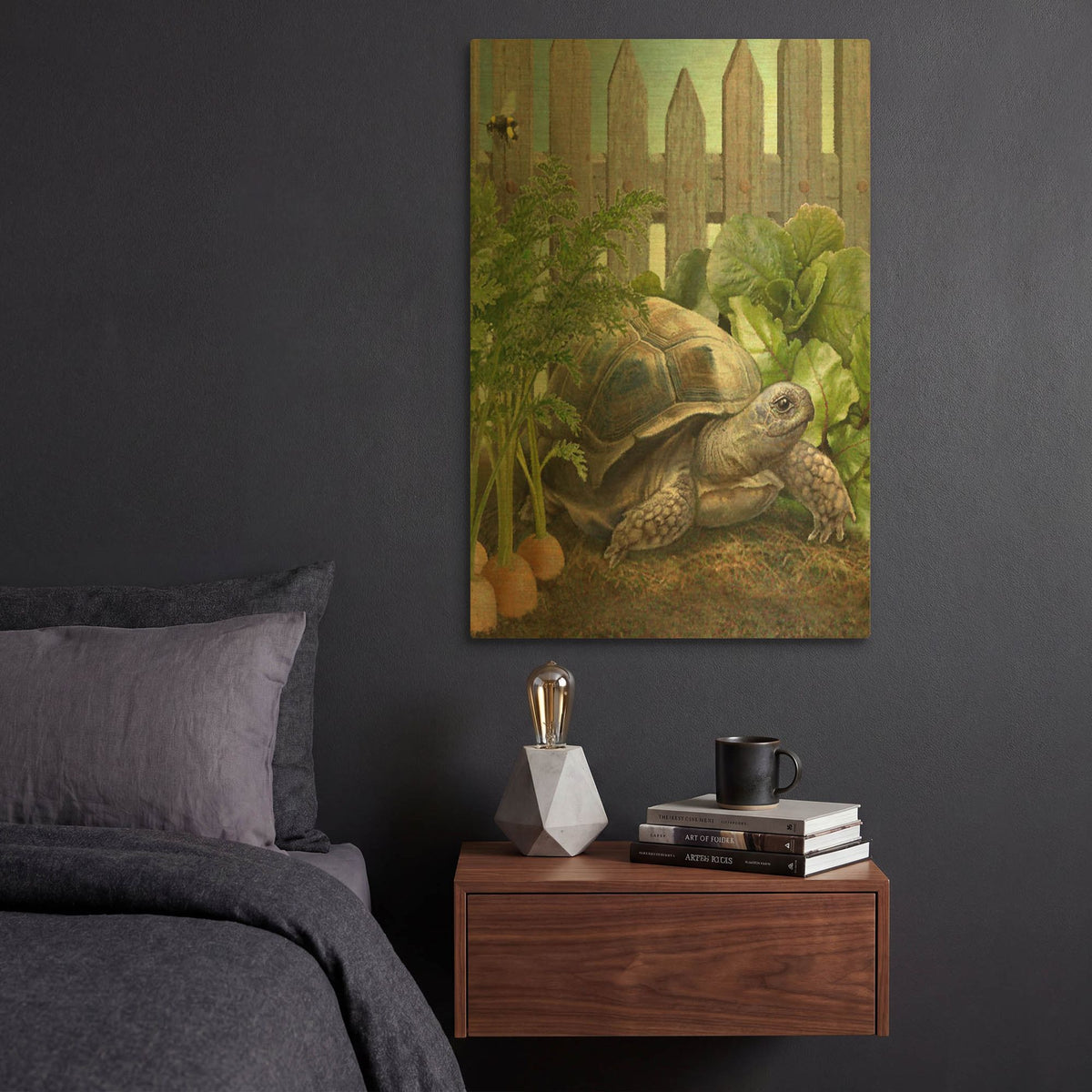 'Four Of Water-Tortiose' By Dan Craig Gold Metal Wall Art