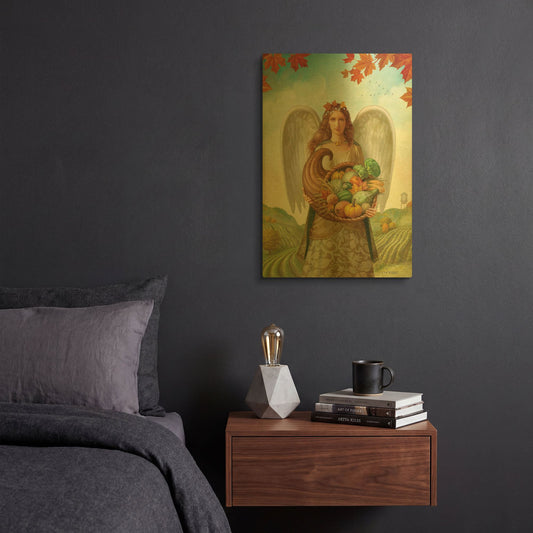 'Harvest Angel' By Dan Craig Gold Metal Wall Art