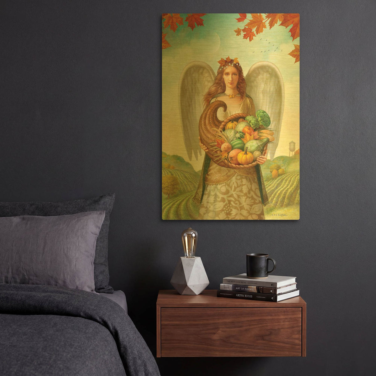 'Harvest Angel' By Dan Craig Gold Metal Wall Art