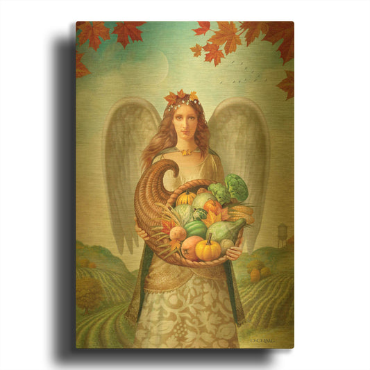 'Harvest Angel' By Dan Craig Gold Metal Wall Art