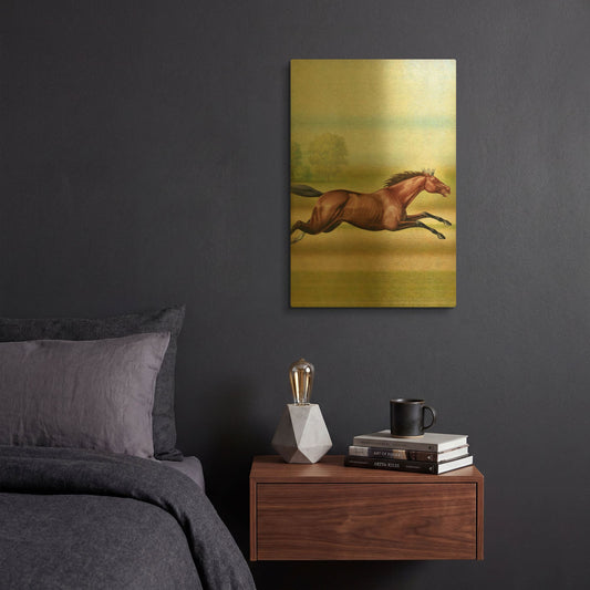 'Knight Of Air-Horse' By Dan Craig Gold Metal Wall Art