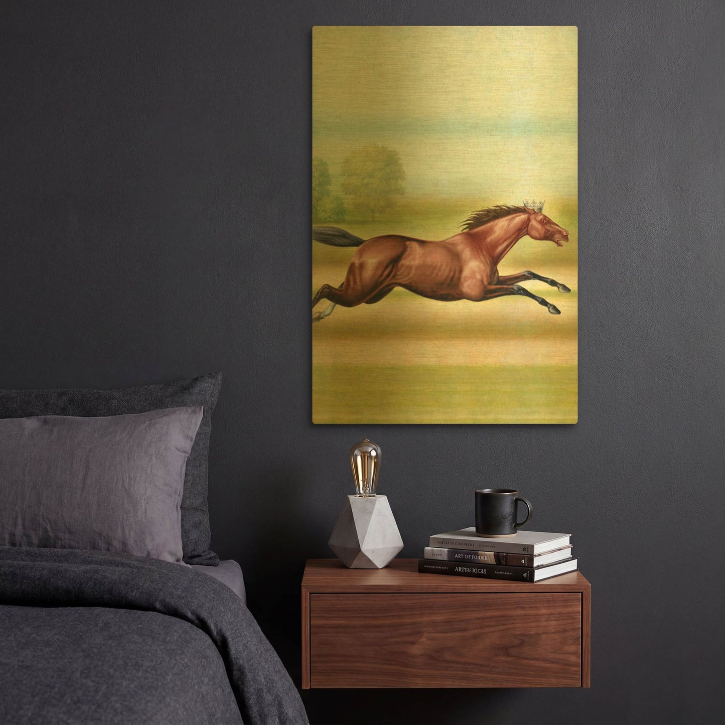 'Knight Of Air-Horse' By Dan Craig Gold Metal Wall Art