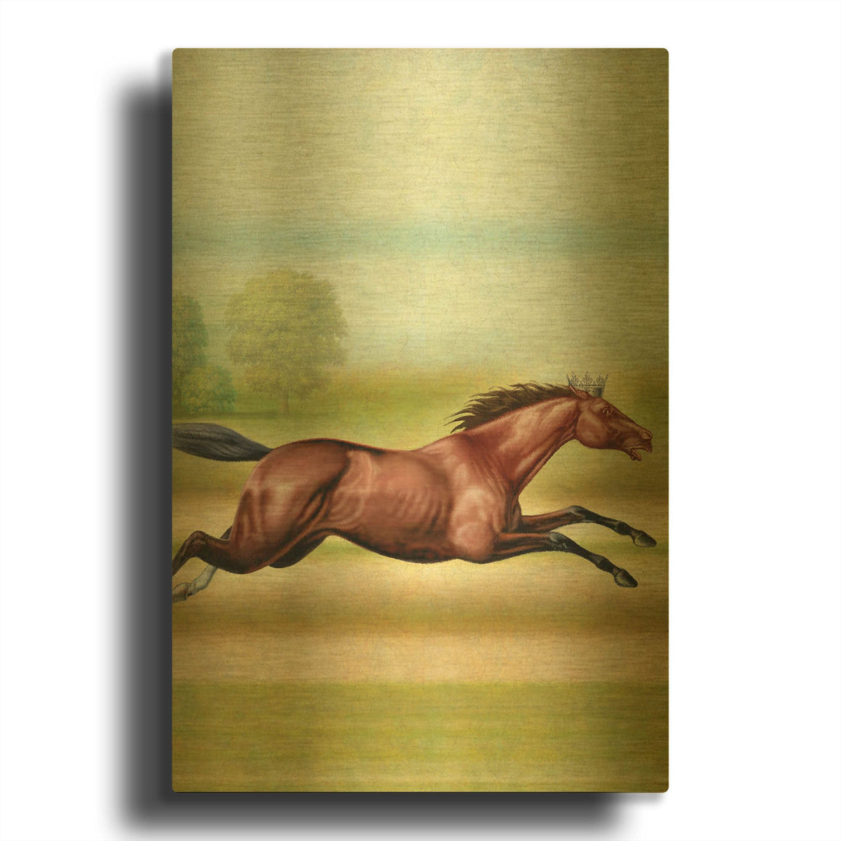'Knight Of Air-Horse' By Dan Craig Gold Metal Wall Art