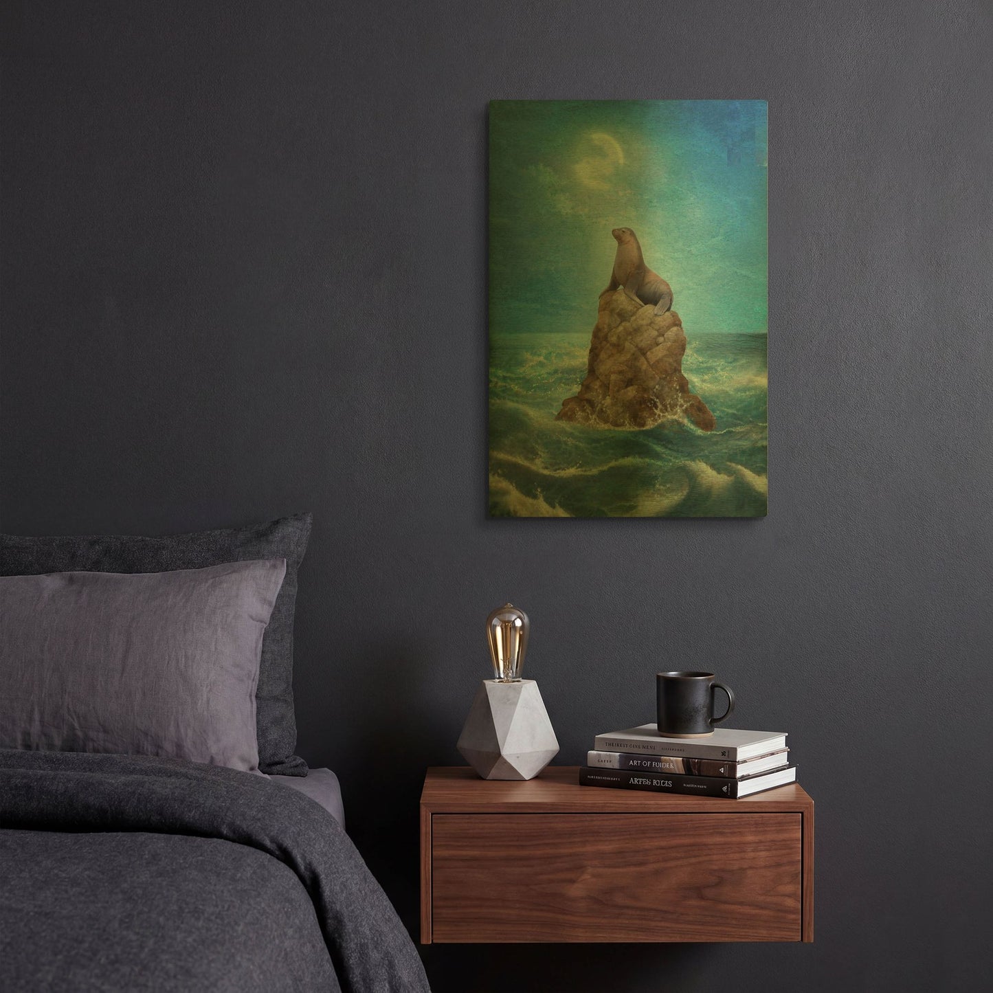 'Nine Of Air Sea Lion' By Dan Craig Gold Metal Wall Art