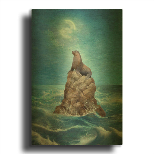 'Nine Of Air Sea Lion' By Dan Craig Gold Metal Wall Art
