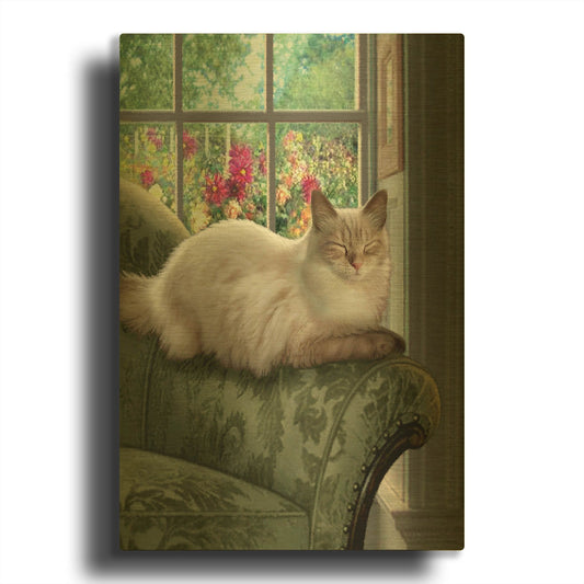 'Nine Of Earth Ragdoll Cat' By Dan Craig Gold Metal Wall Art