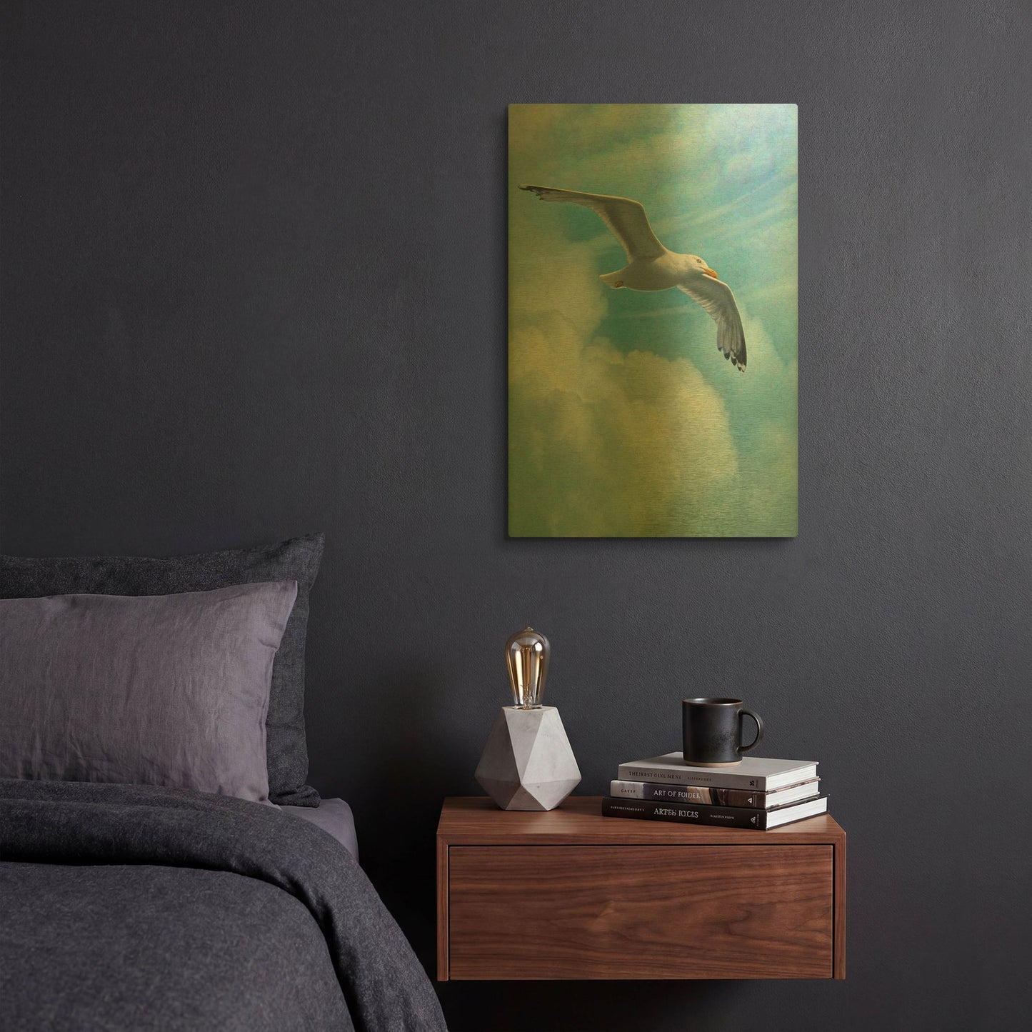 'Page Of Earth-Seasgull' By Dan Craig Gold Metal Wall Art