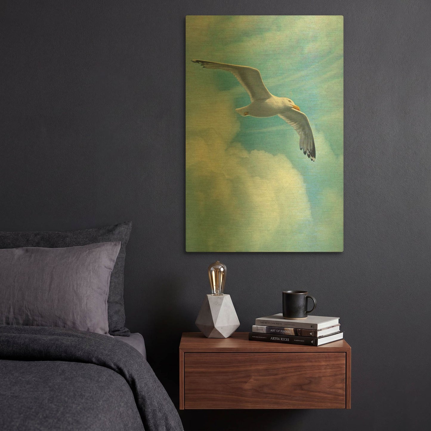 'Page Of Earth-Seasgull' By Dan Craig Gold Metal Wall Art