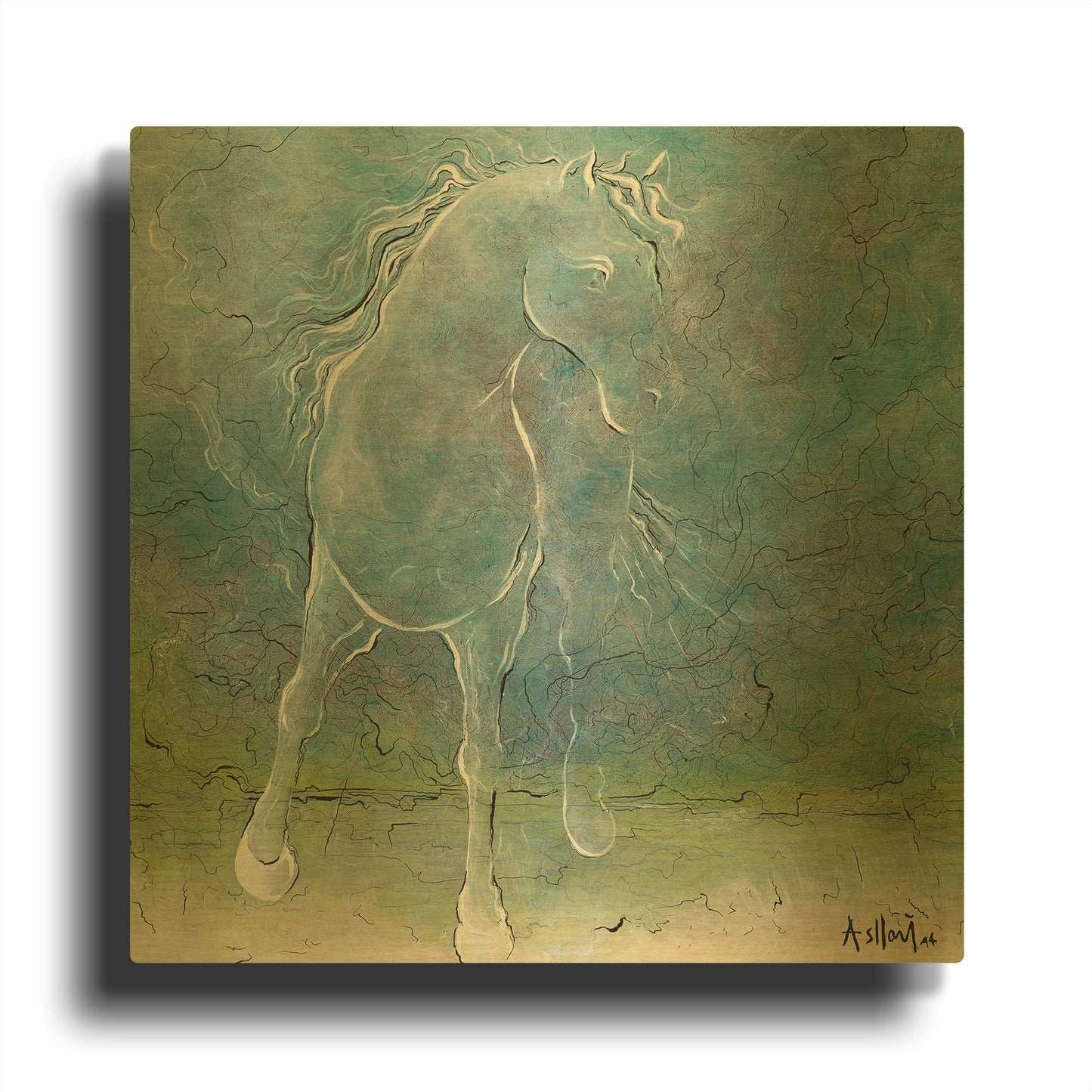 'Samedin' By Samedin Asllani Gold Metal Wall Art