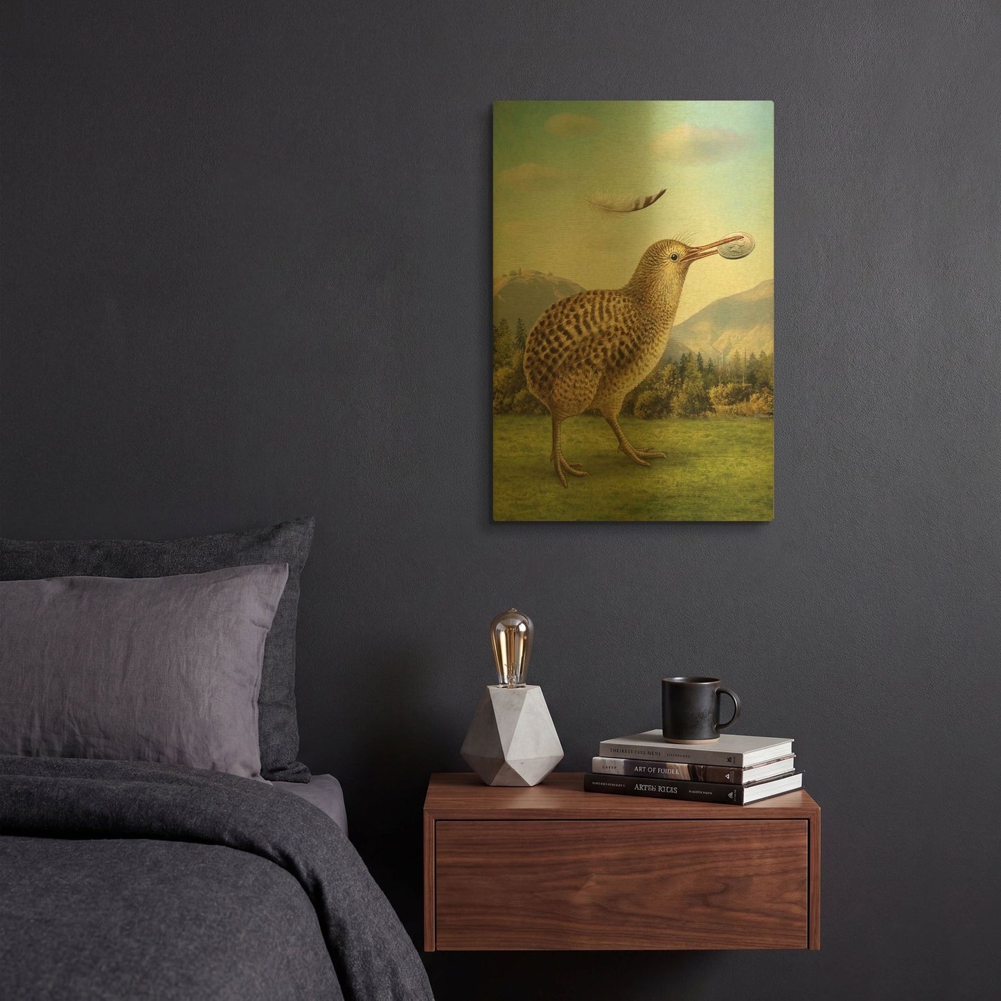 'Six Of Earth-Kiwi' By Dan Craig Gold Metal Wall Art