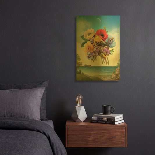 'Superior Goldfinch' By Dan Craig Gold Metal Wall Art