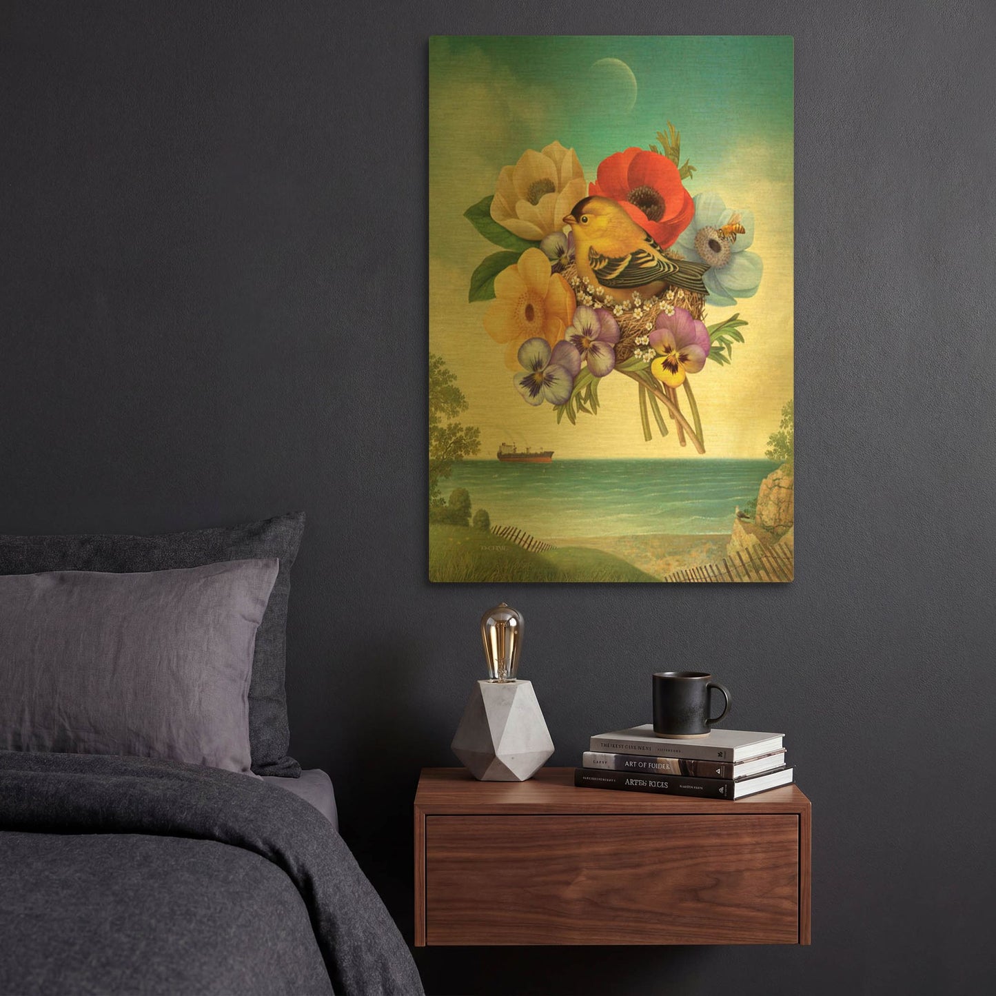 'Superior Goldfinch' By Dan Craig Gold Metal Wall Art